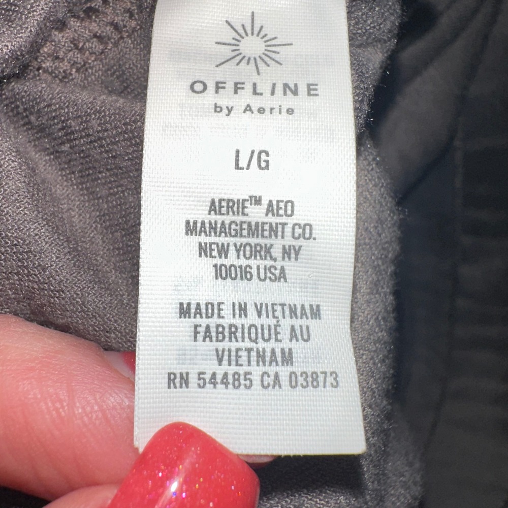 Aerie‎ OFFLINE Velour Jogger Pants Gray Lounge Comfort Size L - Picture 4 of 7